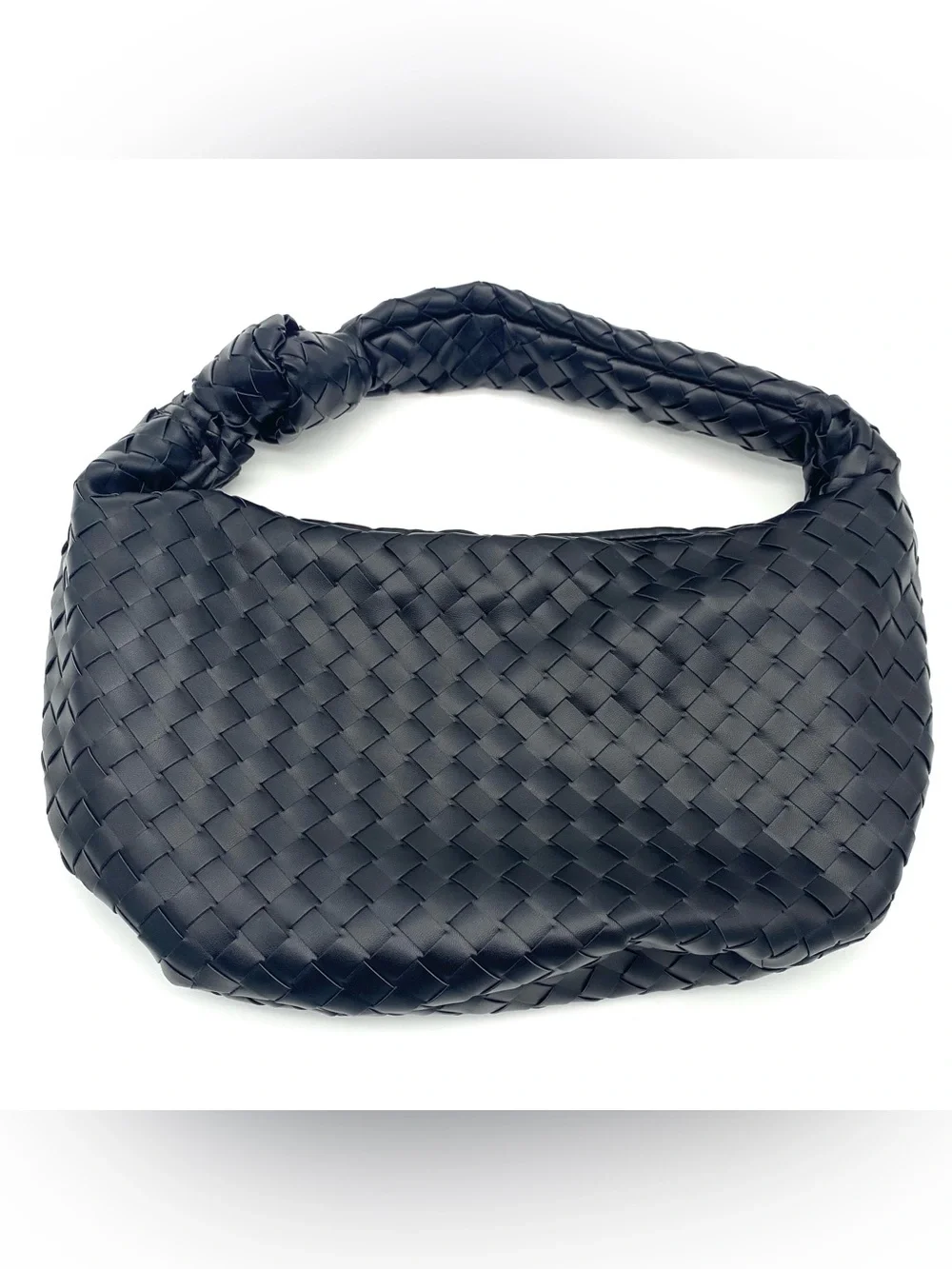 Lulla Collection Woven Knot Small Black HandBag Purse
